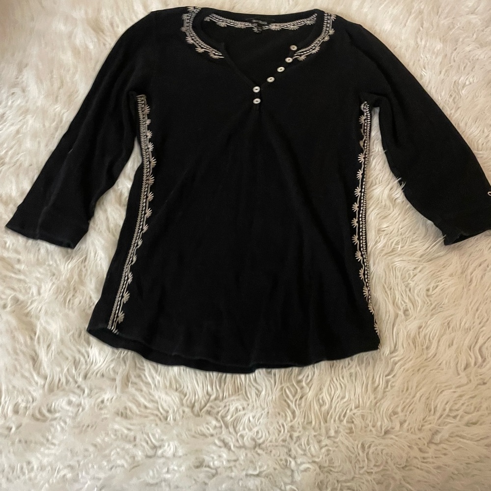 Alp N Rock ladies three quarter sleeve ribbed top size medium EUC